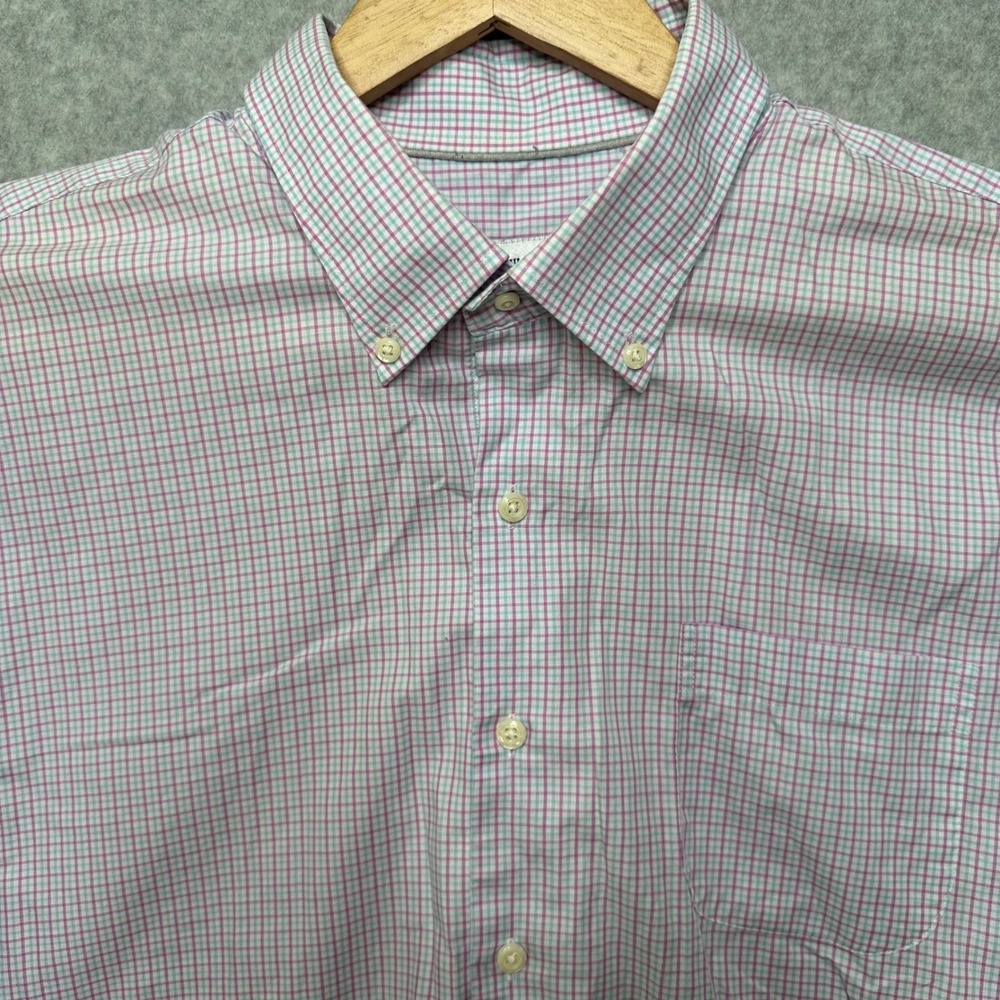 Peter Millar‎ XL Pink Plaid Button-Down Long Sleeve Dress Shirt Mens